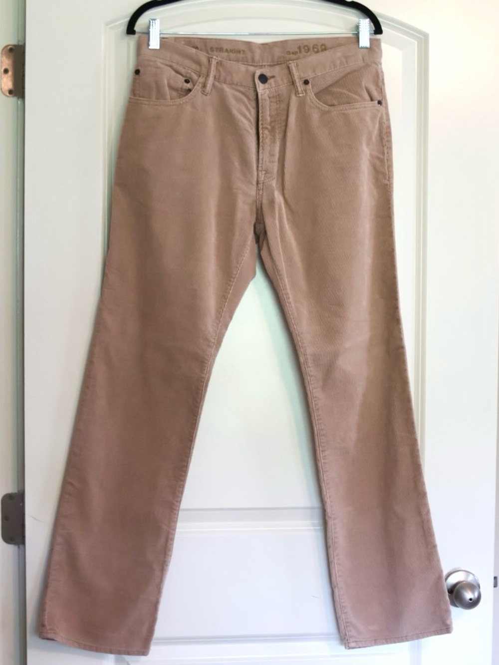 Gap 1969 Straight Corduroy Pants Tan Brown Classic 5 Pocket